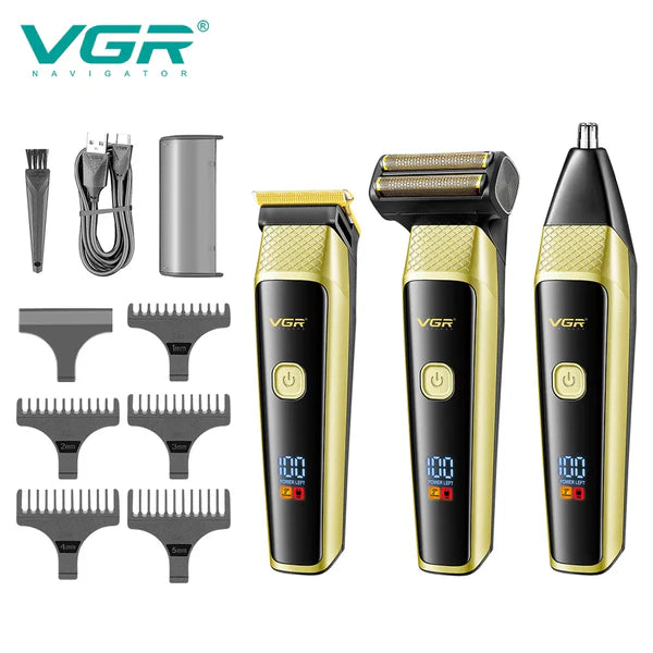 VGR VL-366 Professional 3-in-1 Grooming Kit for Men | 90 Min Runtime