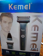 Kemei 3-in-1 Rechargeable Grooming Kit – Shaver, Trimmer & Nose Trimmer km-519A